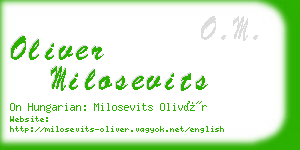 oliver milosevits business card